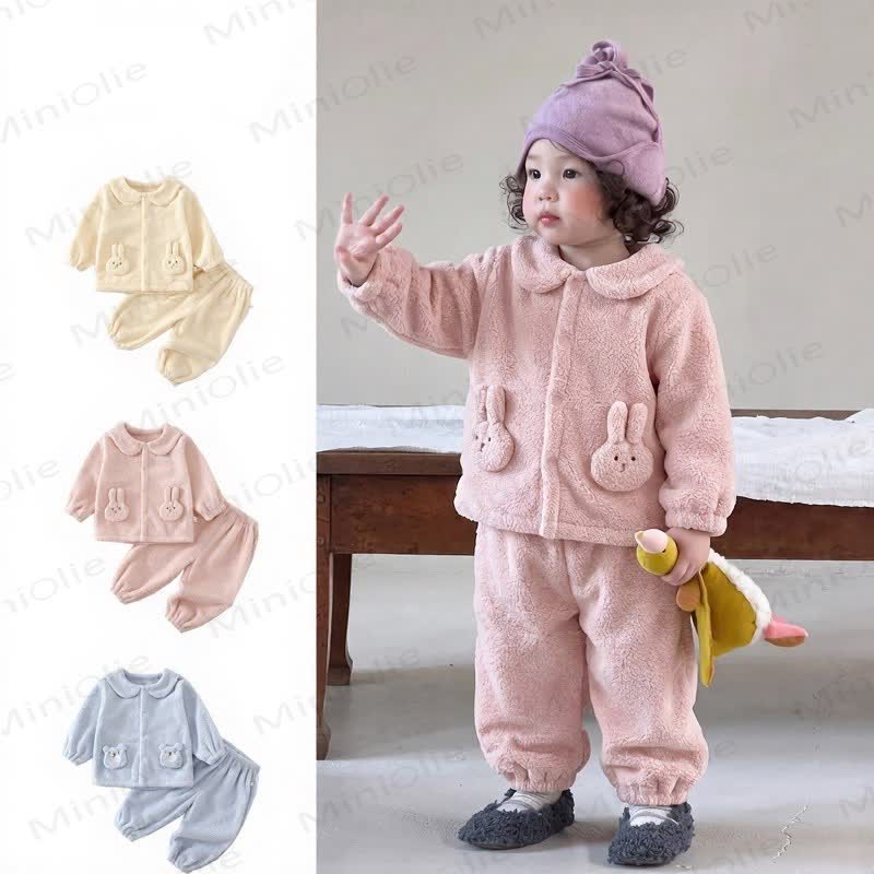 Toddler Cozy Bunny Pocket Plush Lounge Set - image 1