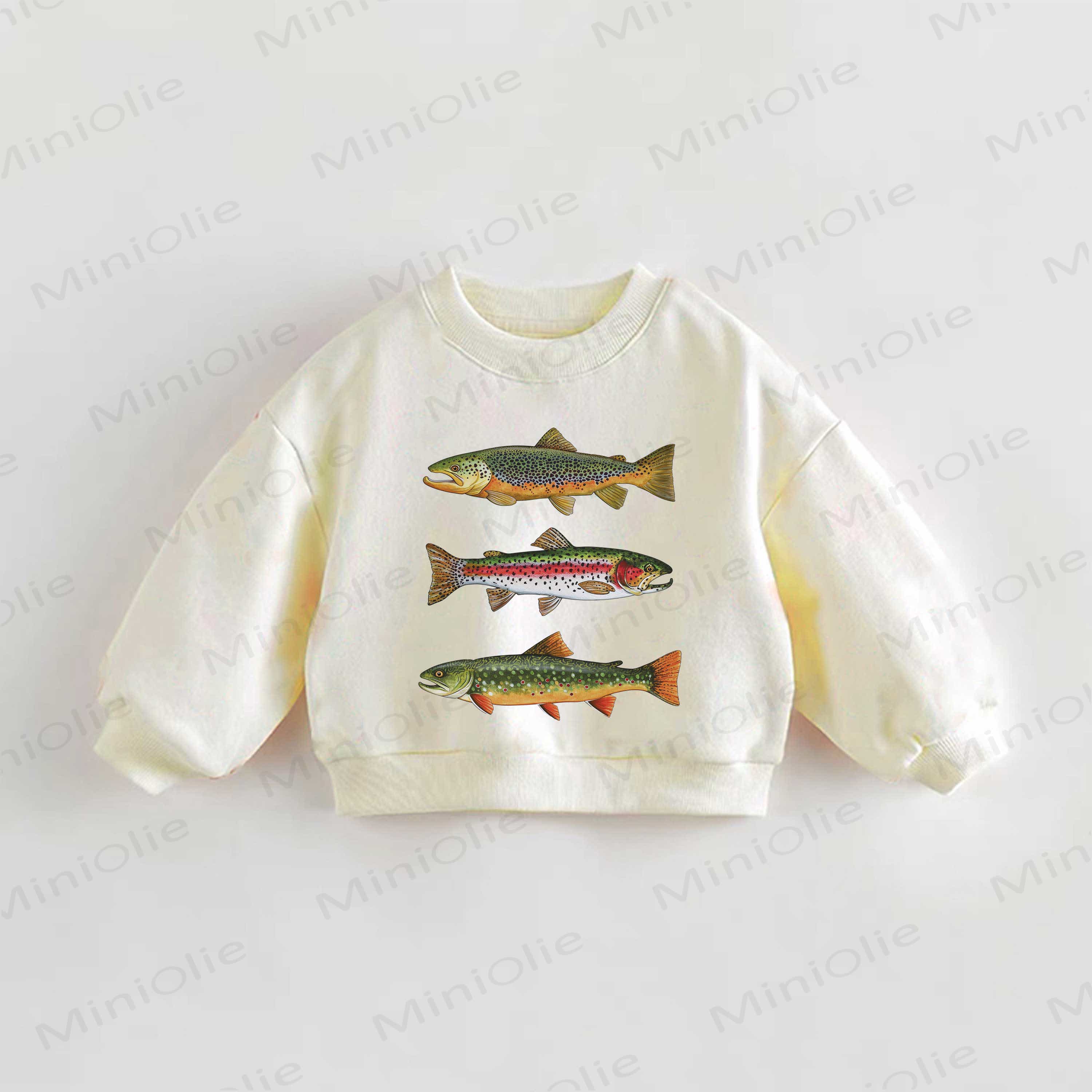 Baby Toddler Fish Cream Sweatshirt - Cream - 3-5T - image 1