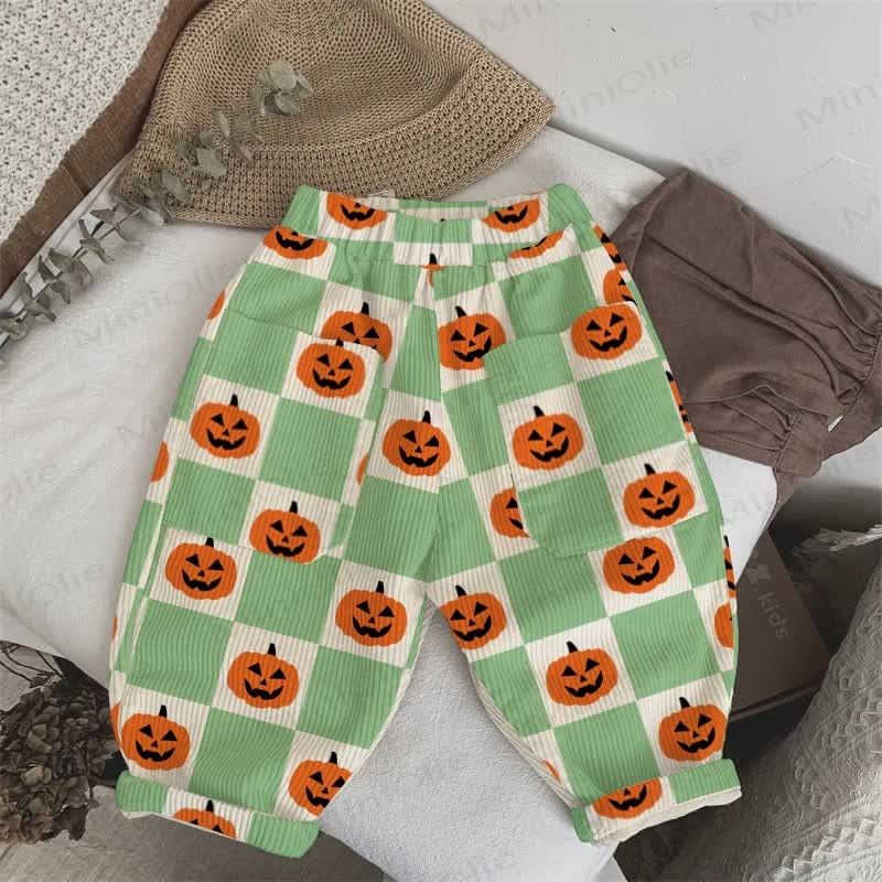 Baby Toddler Green Checkerboard Pumpkin Corduroy Pants - Green - 5-7T - image 1
