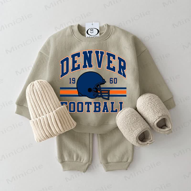 DENVER FOOTBALL 1960 Baby Sweatshirt 2-piece Set - Grey Green - 2-3T - image 2