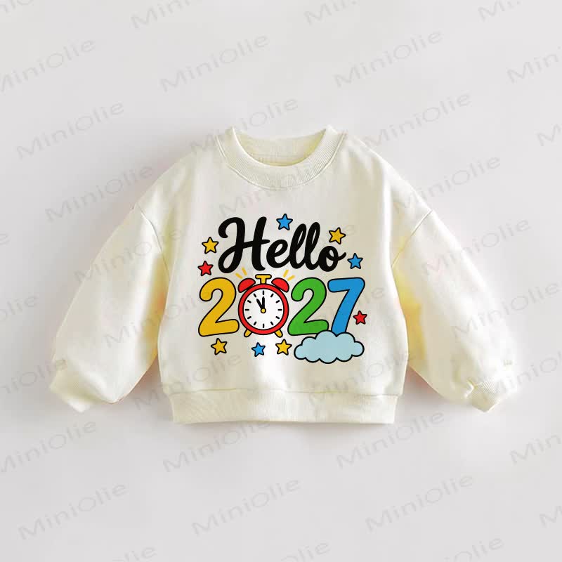 HELLO 2027 Baby Cream Sweatshirt - Cream - 3-5T - image 1