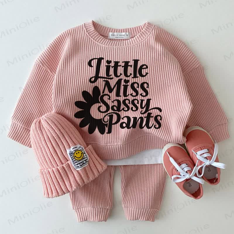 LITTLE MISS SASSY PANTS Baby Flower Pink 2-Piece Set - Pink - 2-3T - image 1