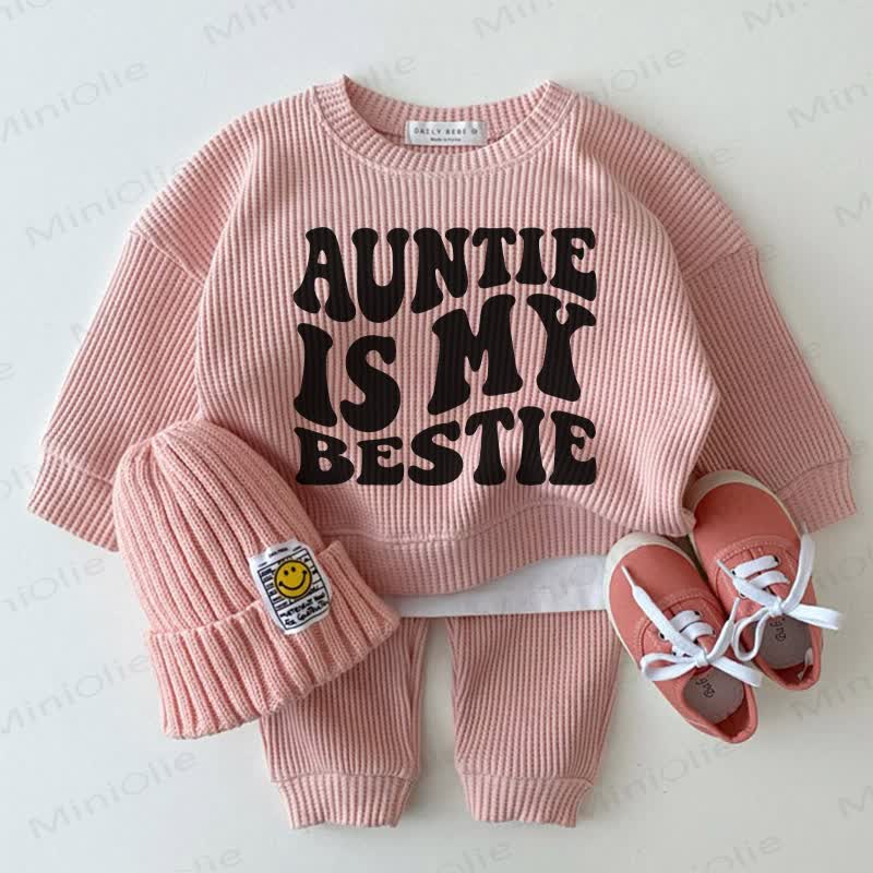 AUNTIE IS MY BESTIE Baby Pink 2-Piece Set - Pink - 2-3T - image 1