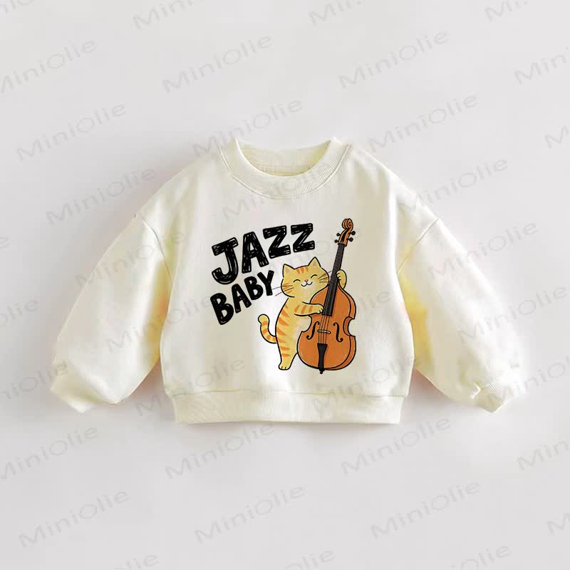 JAZZ BABY Baby Cat Cream Sweatshirt - Cream - 3-5T - image 1