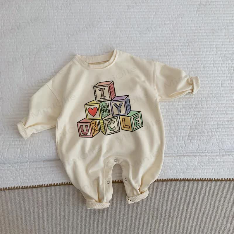 I LOVE MY UNCLE Baby Beige Romper - Beige - 2-3T - image 1