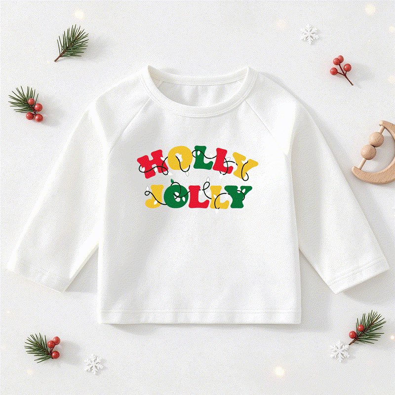 HOLLY JOLLY Baby White Christmas Night Glow Print Long-Sleeve T-Shirt - White - 3-5T - image 1