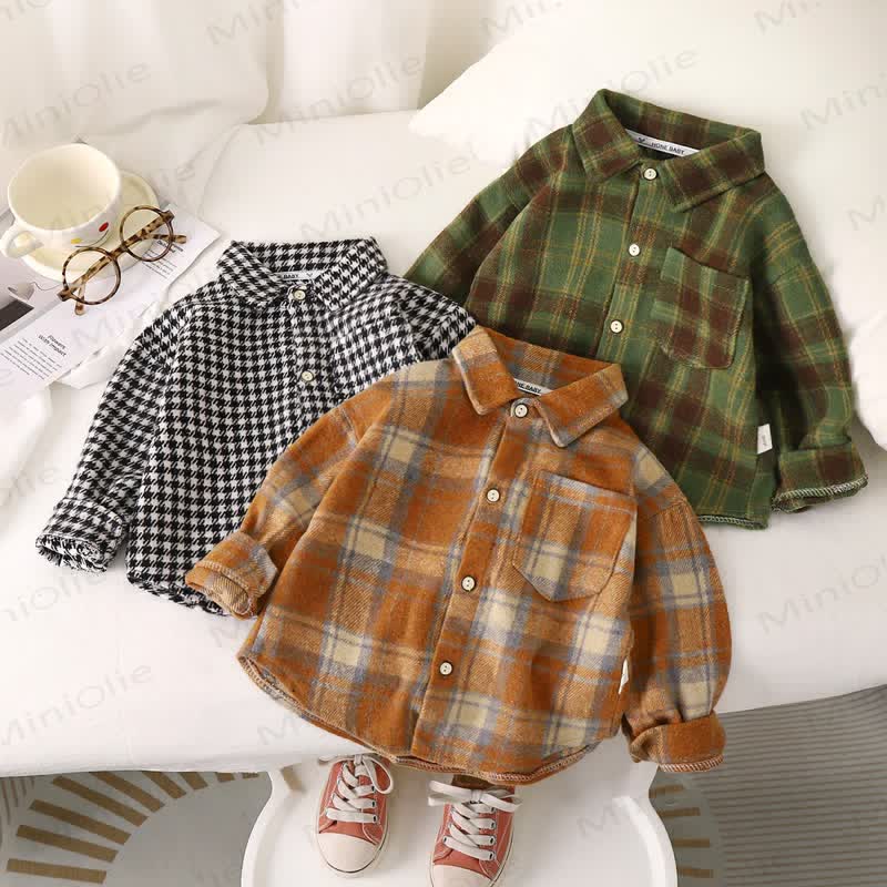 Toddler Kid Plaid Button Up Pocket Shirt - image 1