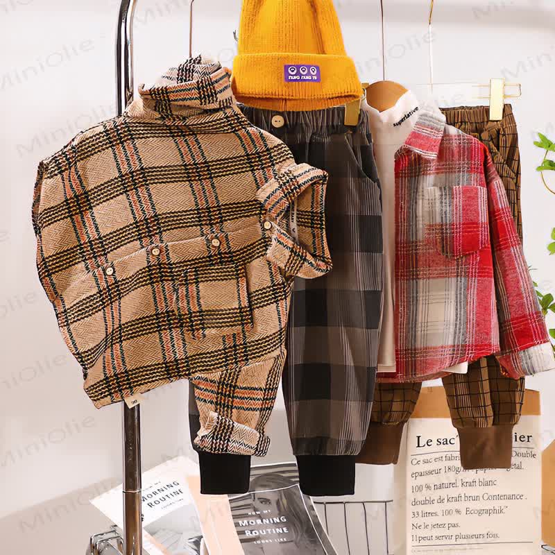 Toddler Kid Plaid Button Up Pocket Shirt - image 2