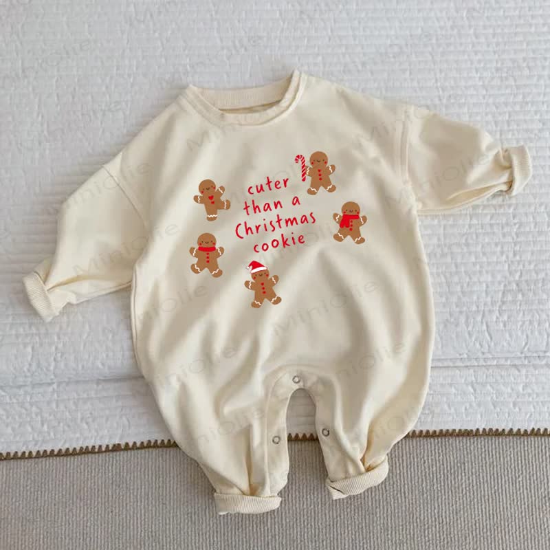 CUTER THAN A CHRISTMAS COOKIE Baby Toddler Beige Romper - Beige - 2-3T - image 1