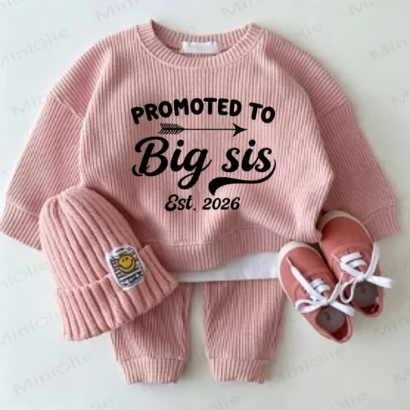 PROMOTED TO BIG SIS EST. 2026 Baby Pink 2-Piece Set - Pink - 2-3T - image 1
