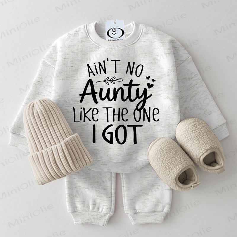 AIN'T NO AUNTY LIKE THE ONE I  GOT Baby Light Grey Sweatshirt 2-piece Set - Light Grey - 2-3T - image 1