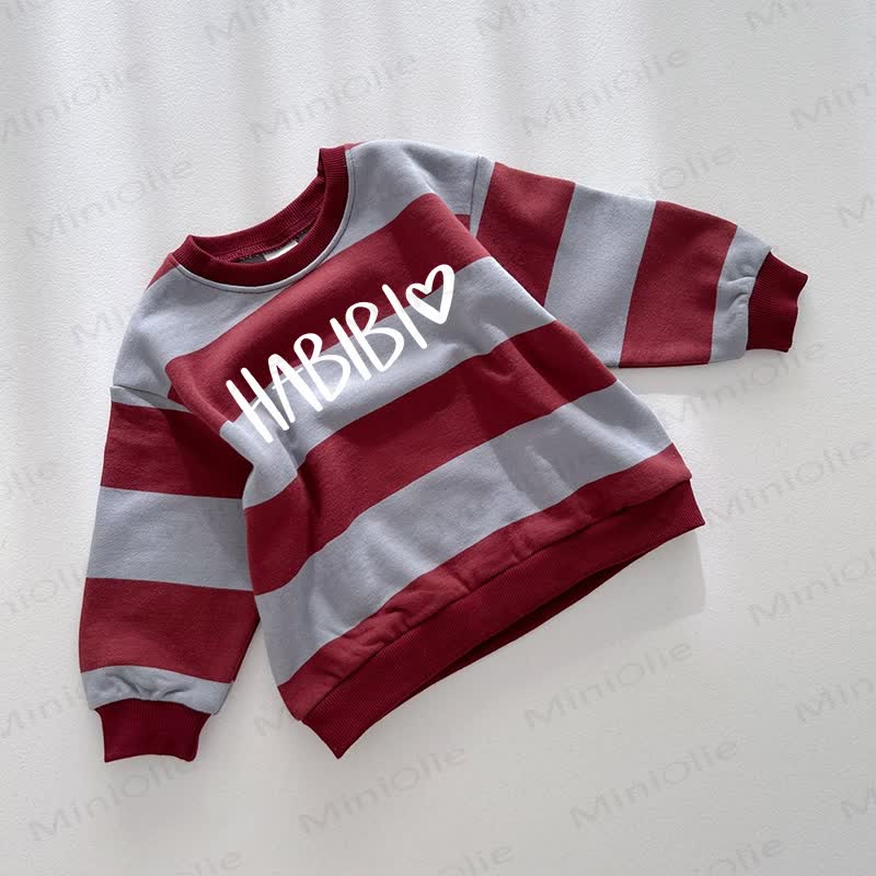 HABIBI Baby Striped Sweatshirt - Red&Blue - 3-5T - image 1