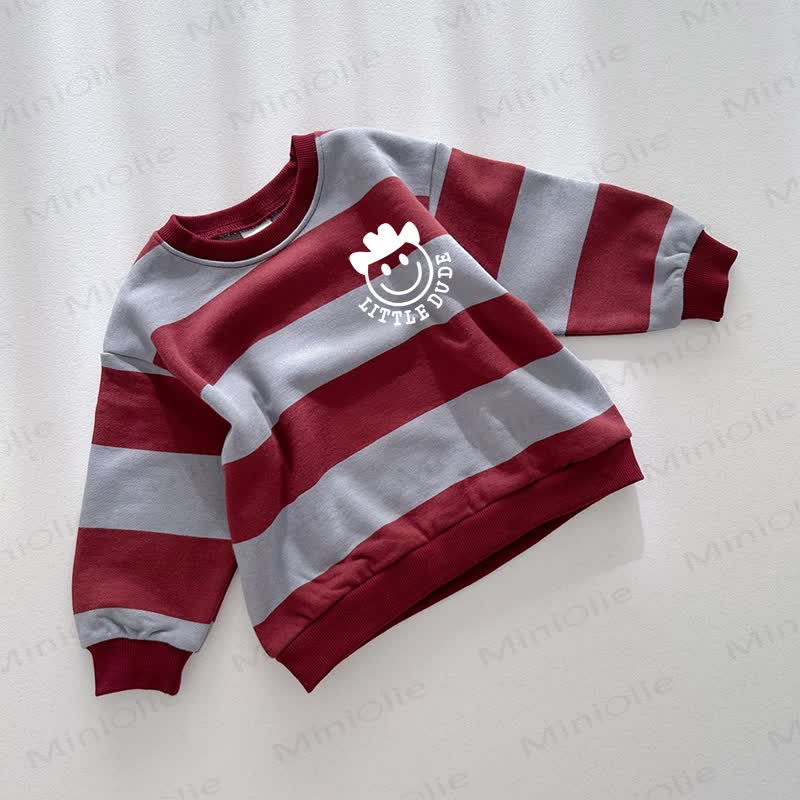 LITTLE DUDE Baby Striped Sweatshirt - Red&Blue - 3-5T - image 1