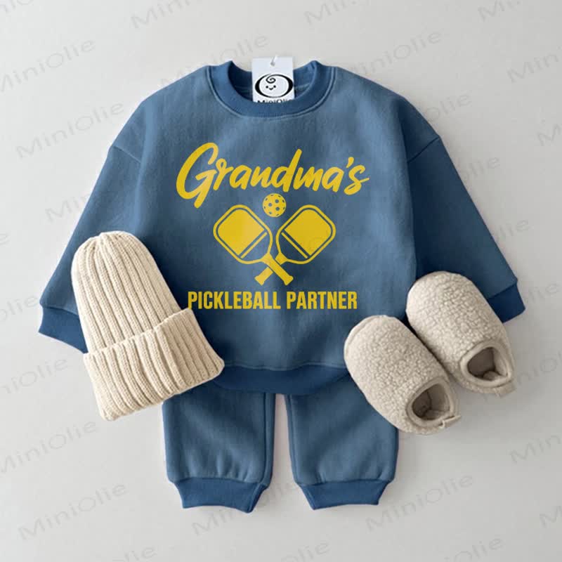GRANDMA'S PICKLEBALL PARTNER Baby Sweatsuit 2-piece Set - Blue - 2-3T - image 1