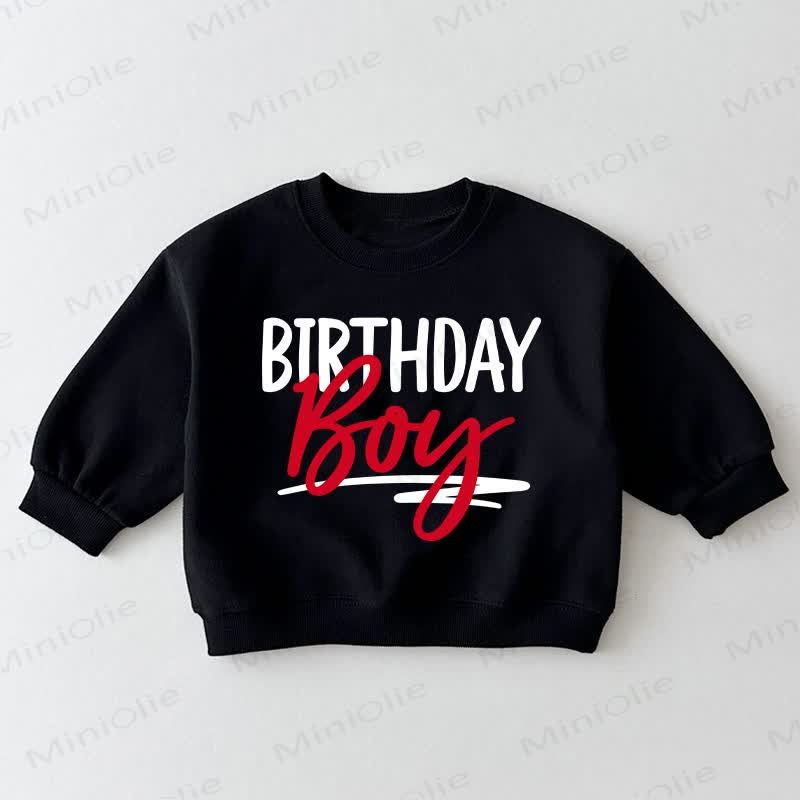 BIRTHDAY BOY Baby Toddler Baseball Black Sweatshirt - Black - 3-5T - image 1