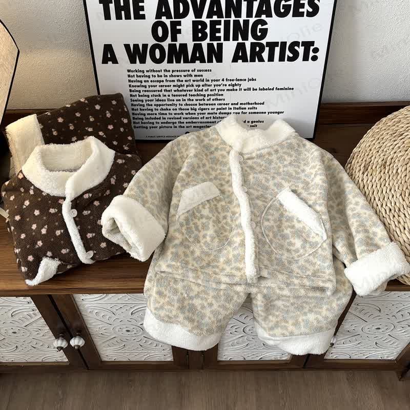 Toddler Vintage Floral Cozy Knit 2-Piece Lounge Set - image 1