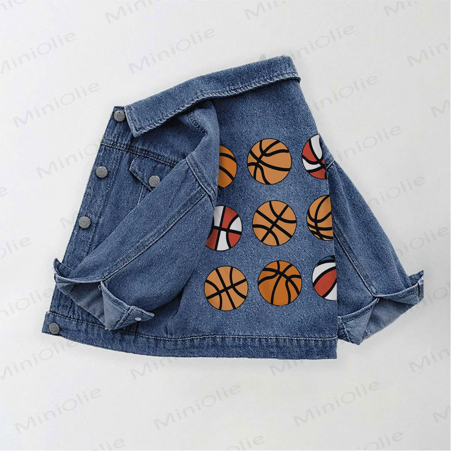 oddler Kid Basketball Denim Jacket - Blue - 10-11T - image 1