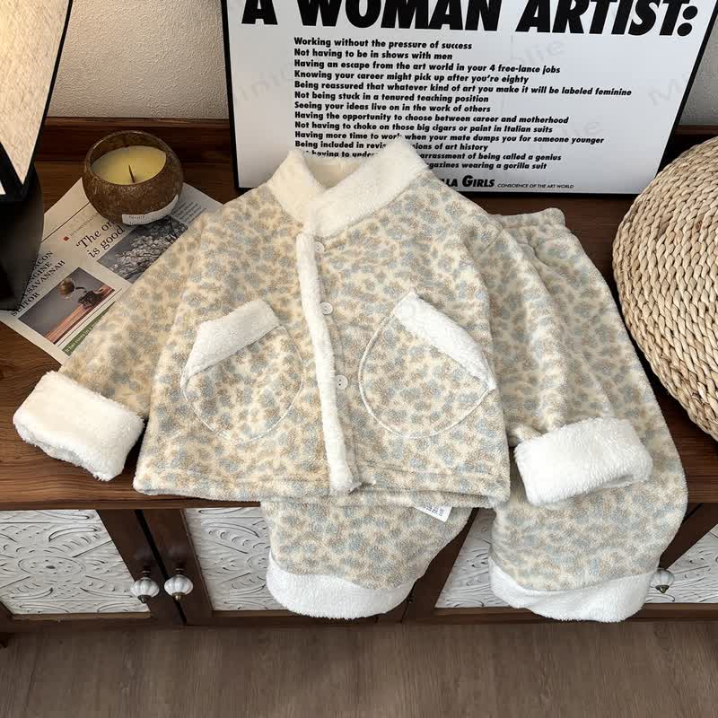 Toddler Vintage Floral Cozy Knit 2-Piece Lounge Set - Beige - 8-9T - image 2