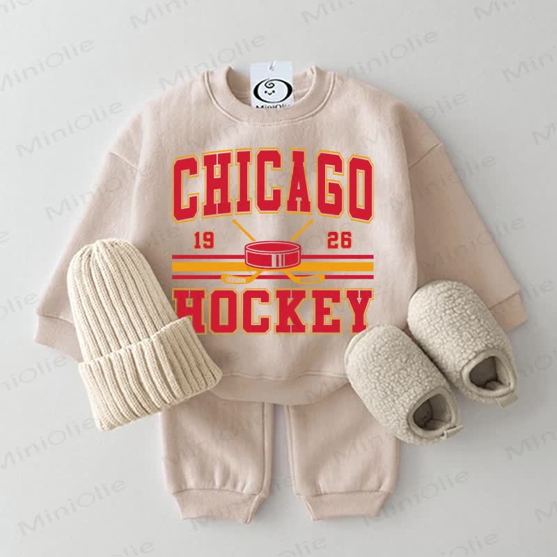 CHICAGO HOCKEY 1926 Baby Sweatshirt 2-piece Set - Beige - 2-3T - image 1