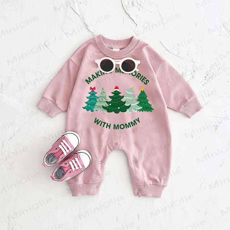 MAKING MEMORIES WITH MOMMY Baby Christmas Tree Pink Romper - Pink - 2-3T - image 1
