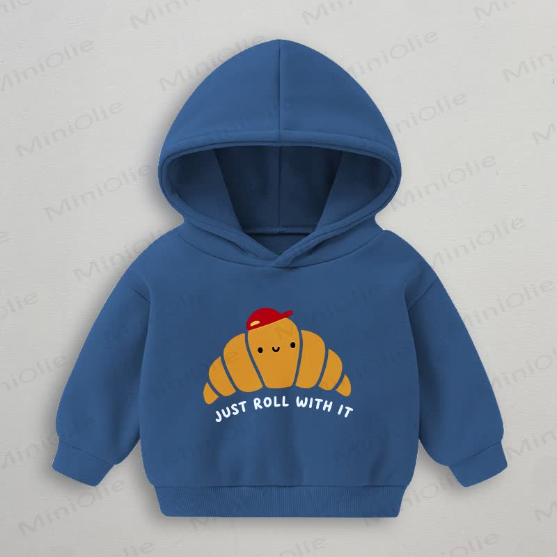 JUST ROLL WITH IT Baby Toddler Croissant Blue Hoodie - Blue - 3-5T - image 1
