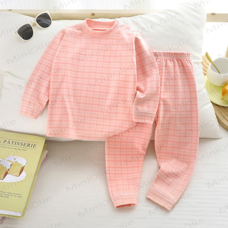 Toddler Cozy Plaid Loungewear 2-Piece Set - Pink - 10-11T - image 2