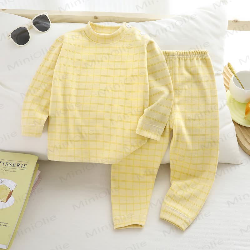 Toddler Cozy Plaid Loungewear 2-Piece Set - Yellow - 10-11T - image 3