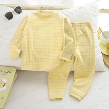 Toddler Cozy Plaid Loungewear 2-Piece Set - Yellow - 10-11T - image 3