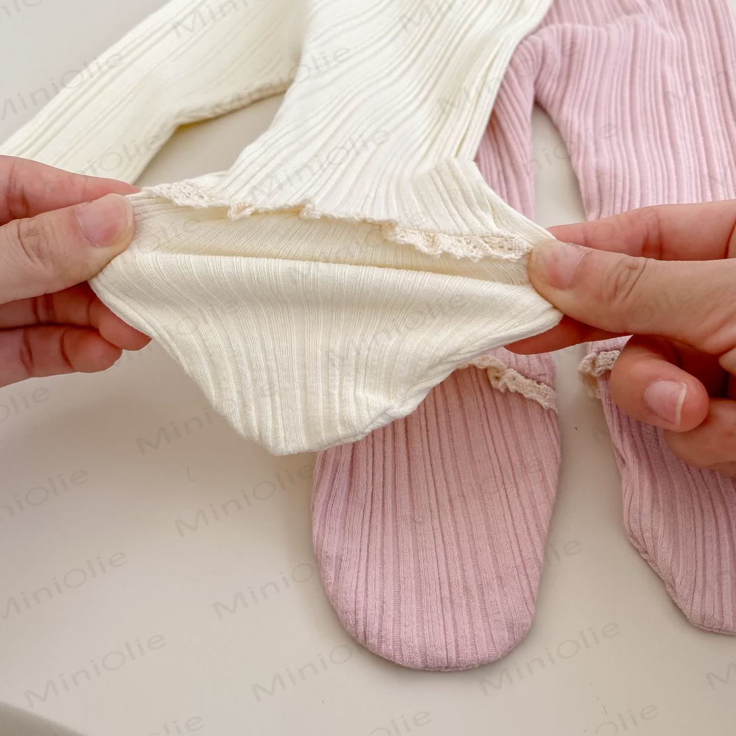 Baby Toddler Girl Solid Color Lace Leggings - image 12