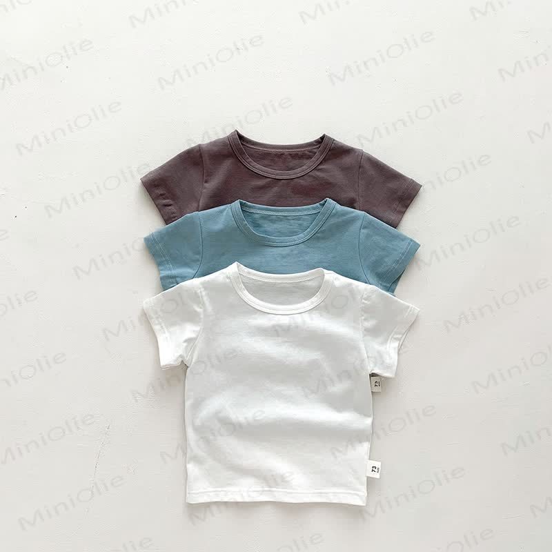 Baby Solid Color Striped Loose T-shirt - image 6