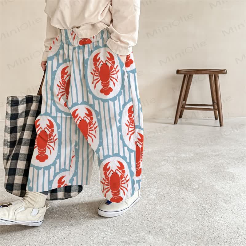 Baby Blue Lobster Casual Striped Pants - Blue - 2-3T - image 1