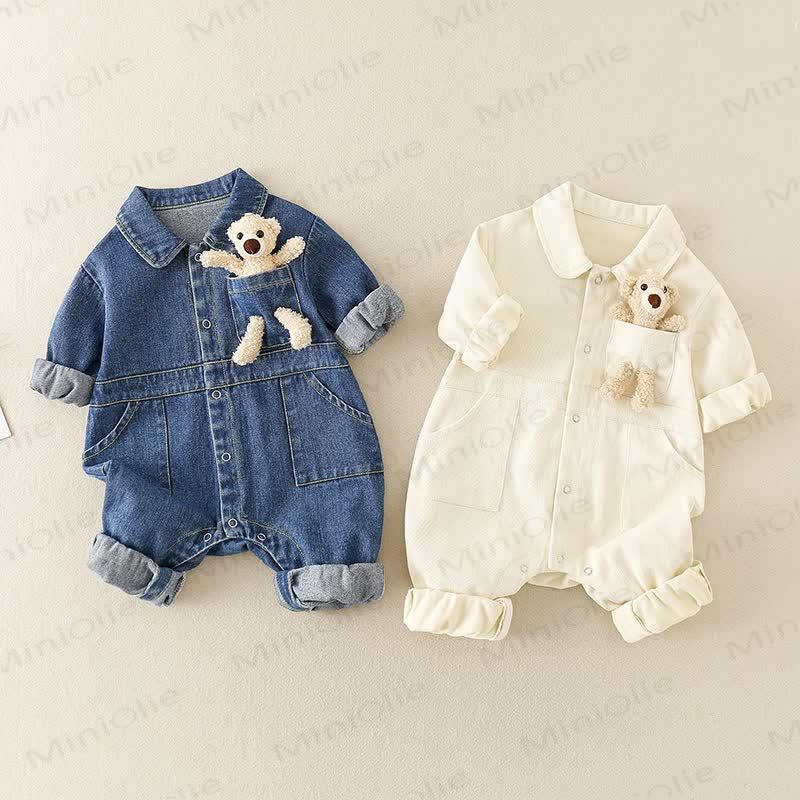 Baby Lovely Bear Polo Collar Romper - image 1