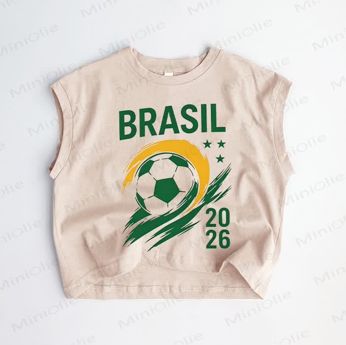 BRASIL 2026 Baby Toddler Soccer Khaki Tank Top - Khaki - 3-5T - image 1