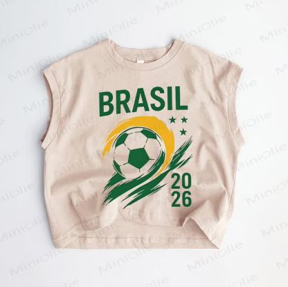 BRASIL 2026 Baby Toddler Soccer Khaki Tank Top - Khaki - 3-5T - image 1
