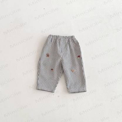 Baby Toddler Boy Squirrel Mushroom Denim Pants - Stripe - 3-5T - image 6