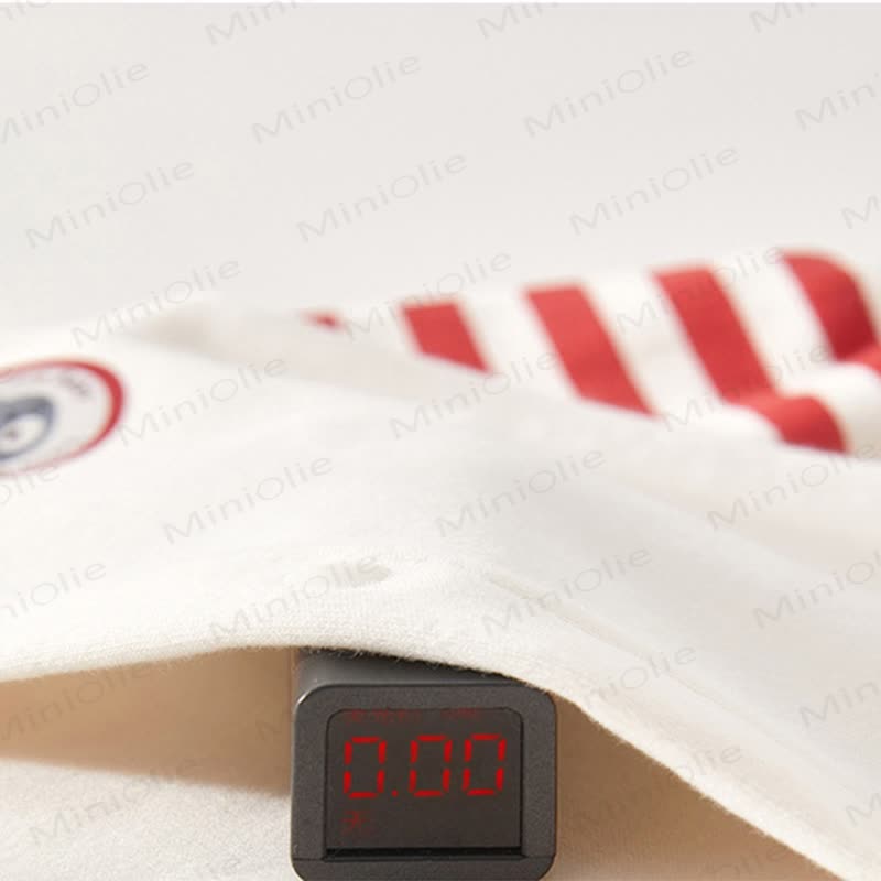 Baby Striped Sleeve Bear Badge Romper - image 11