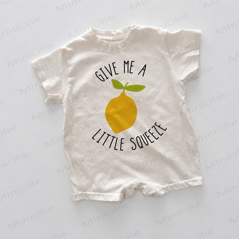 GIVE ME A LITTLE SQUEEZE Baby Lemon Romper - White - 18-24M - image 1