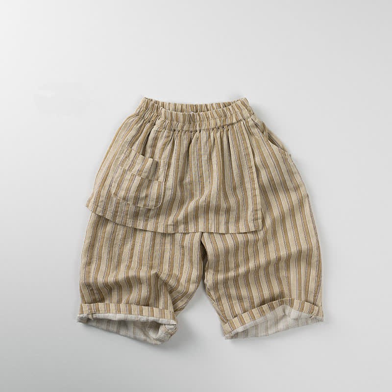 Toddler Vertical Striped Chic Design Pants - Khaki - 8Y - image 8