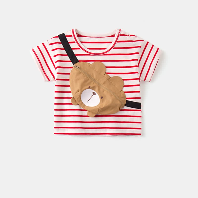 Baby Toddler Attached Chest Pouch T-Shirt - Red - 3-5T - image 3