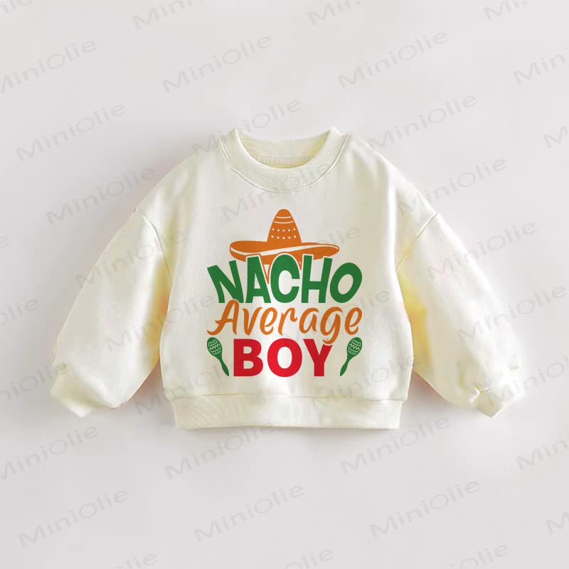 NACHO AVERAGE BOY Baby Toddler Cream Sweatshirt - Cream - 3-5T - image 1