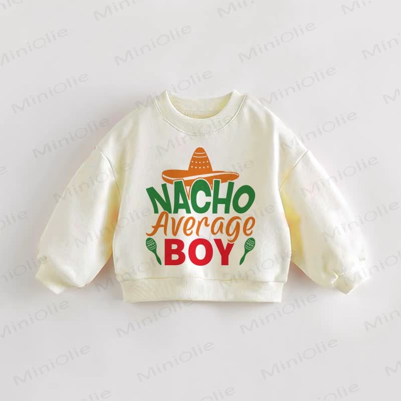 NACHO AVERAGE BOY Baby Toddler Cream Sweatshirt - Cream - 3-5T - image 1