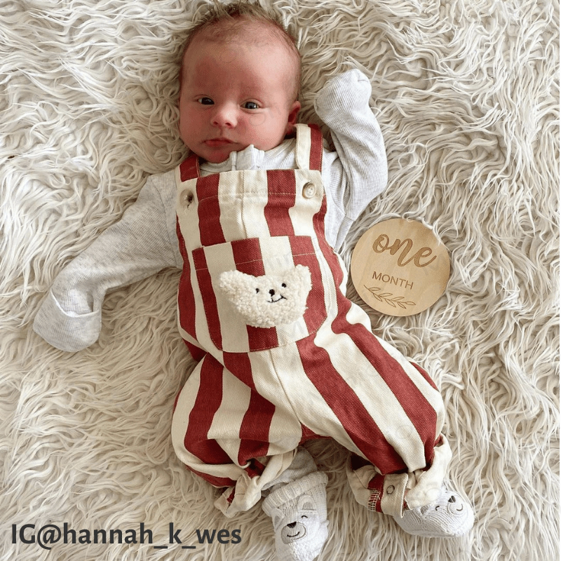 Baby Bear Adjustable Striped Overalls - image 3