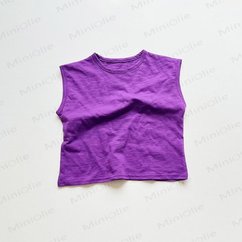 Body Toddler Solid Color Stripe Tank Top - Purple - 5-7T - image 17
