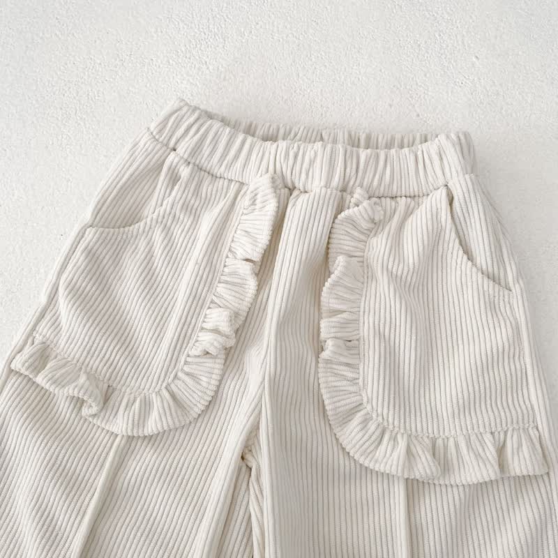 Baby Plain Corduroy Pleated Lace Pocket Pants - image 10
