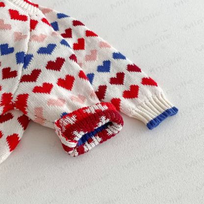 Baby Toddler Knit Colorful Heart Sweater & Pants - image 19