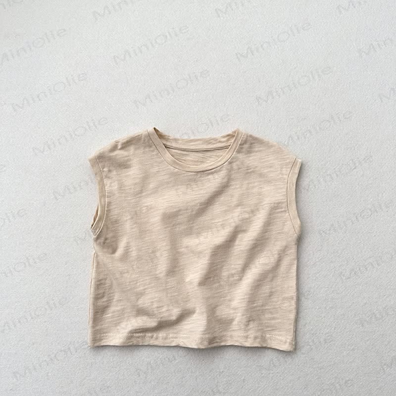 Toddler Solid Color Tank Top T-shirt - Apricot - 7-9T - image 18