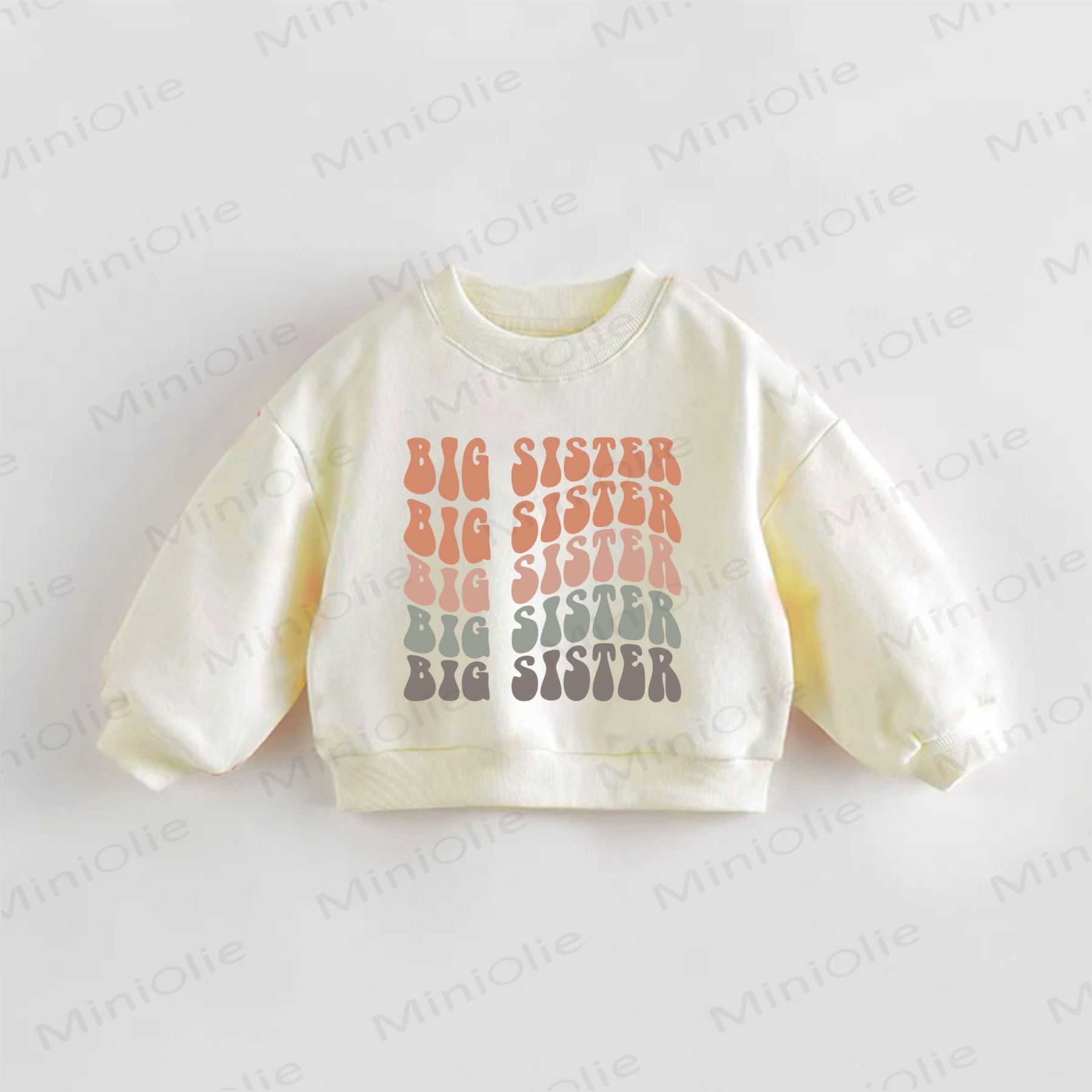 BIG SISTER Baby Toddler Cream Sweatshirt - Cream - 3-5T - image 1