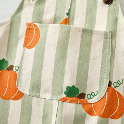 Baby Toddler Pumpkin Stripes Overalls - image 4