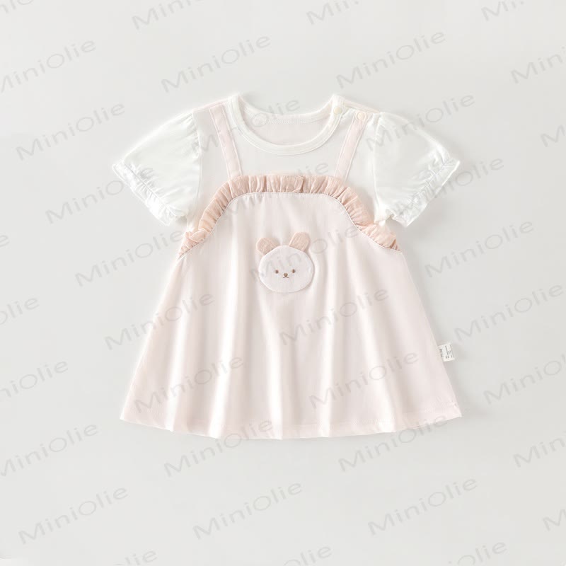 Baby Toddler Girl Bow Flutter Sleeve Dress - Pink Rabbit - 18-24M - image 5