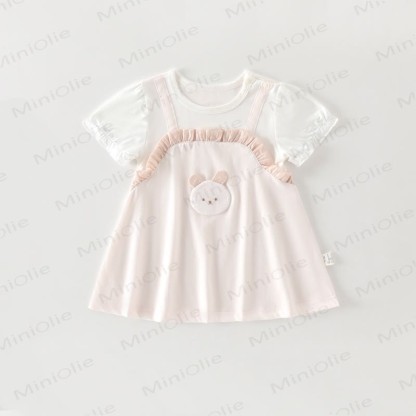 Baby Toddler Girl Bow Flutter Sleeve Dress - Pink Rabbit - 18-24M - image 5